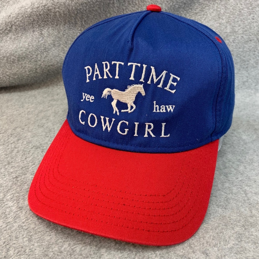 Part Time Cowgirl Womens Blue Red Otto Hat Yee Haw Snapback OSFM
